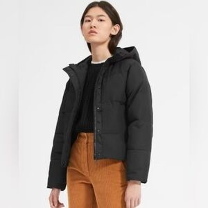 Everlane Renew short puffer, black, xxs